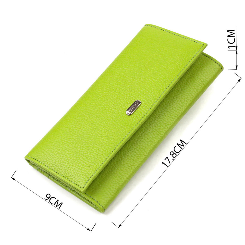 Молодежный кошелек из натуральной кожи флотар CANPELLINI 21833 Салатовый Киев - изображение 3