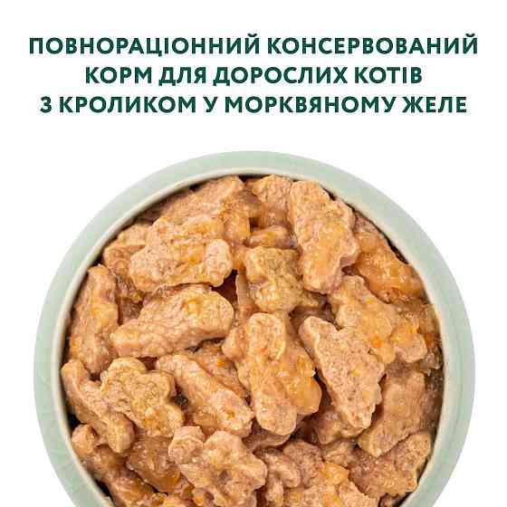 Влажный корм для взрослых кошек Оптимил Optimeal с кроликом в морковном желе (блок 12 шт x 85 г) Винница