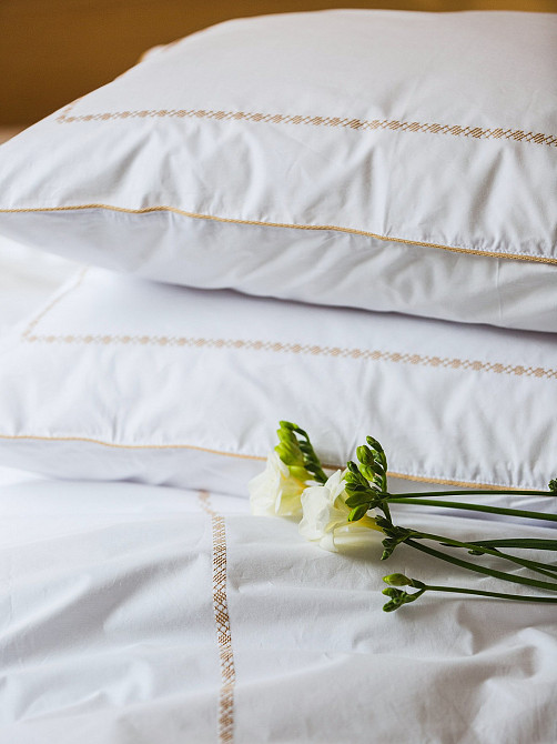 Ecotton Комплект постільної білизни Ecotton Євро з вишивкою та кантом український хрестик Gold Коломыя - изображение 1