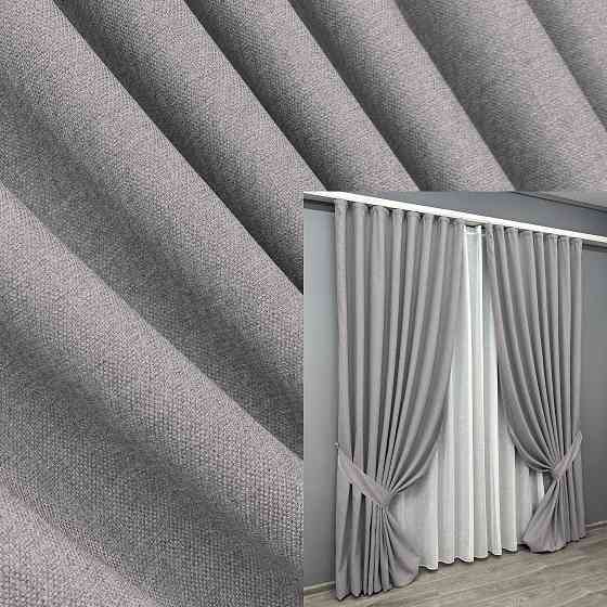 Комплект готовых штор VR-Textil Лен ELEMENTA № 1866ш Светло-серый 150х270см 2 шт (33-0851) Киев