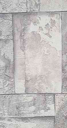 Шпалери вінілові на флізеліні AdaWall Roka 1.06х10 під плитку структурні сірі білі сріблясті 23106-1 Київ