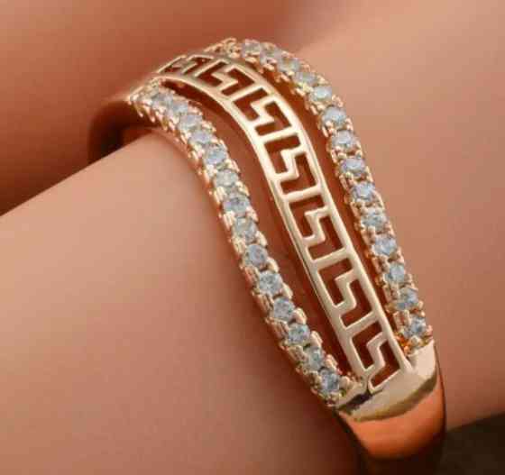 Кольцо Xuping 14192, 18 размер (ширина 6мм), белые фианиты, позолота РО Киев