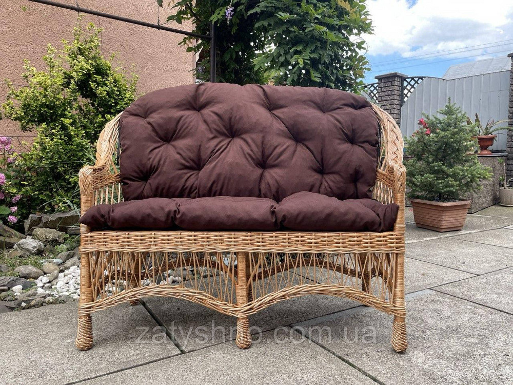 Диван плетений з коричневою подушкою Київ - фото 1