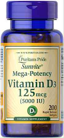 Витамин D3 Puritan's Pride Vitamin D3 5000iu 200 Softgels Луцк