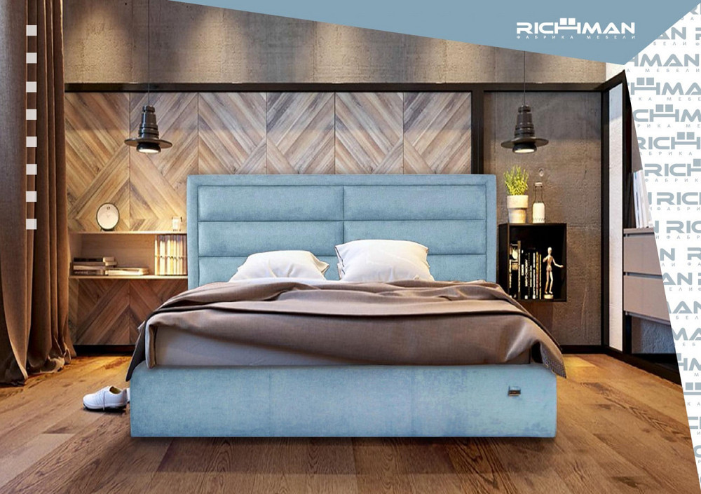 Кровать Двуспальная Orlando Comfort 160 х 190 см Мисти Mocco С подъемным механизмом и нишей для белья Мокко Днепр - изображение 14