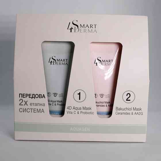 Smart4Derma Система интенсивного увлажнения 4D AQUA MASK + BAKUCHIOL MASK 75мл+75мл Днепр