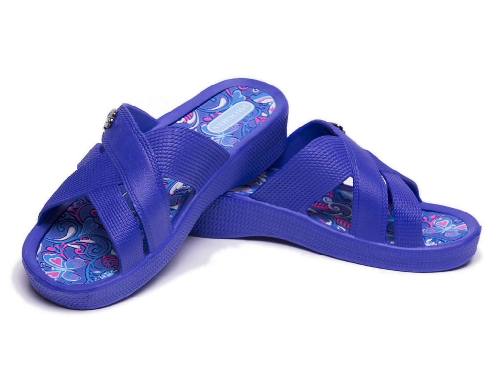 Женские шлепанцы летние танкетка фиолет 129 пенка Одесса - изображение 13