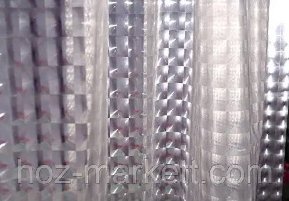 Штора у ванну силіконова з 3 D ефектом шторка для ванної сіра 180 х 180 см Харків - фото 4