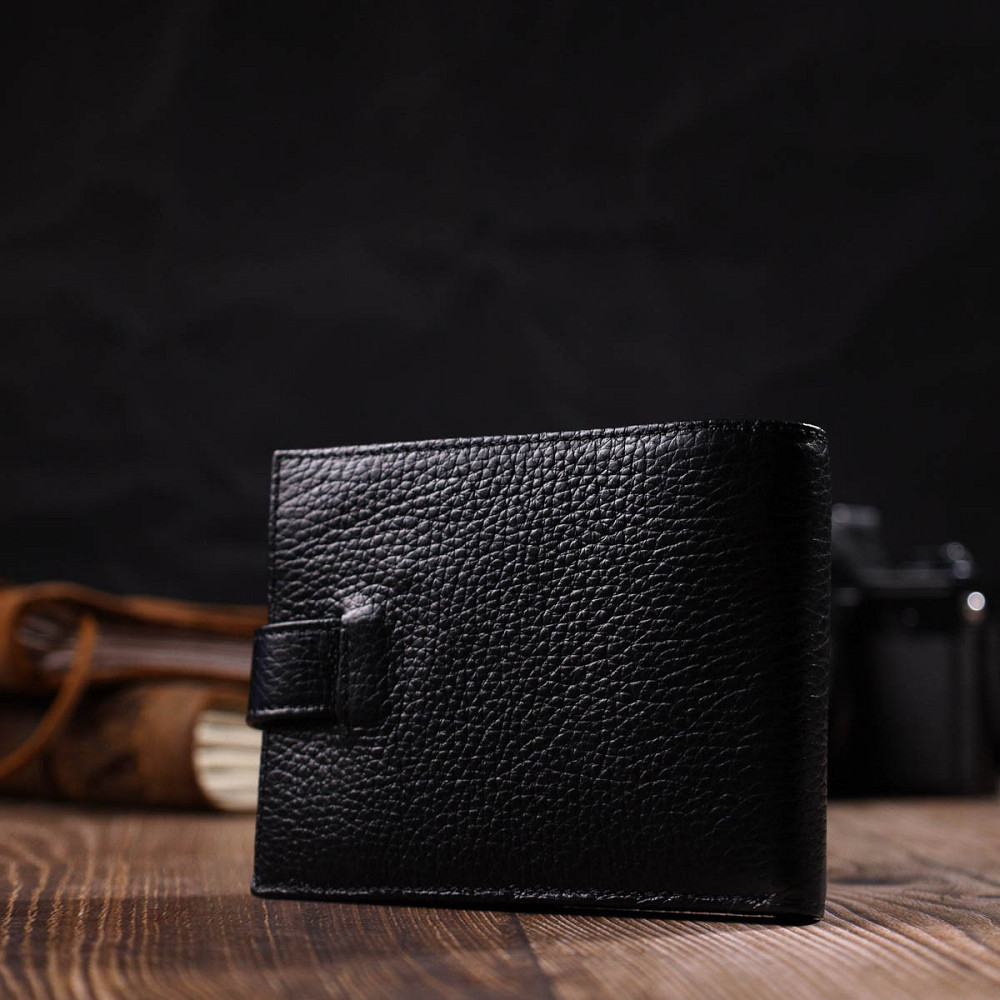 Бумажник для мужчин из натуральной кожи BOND 21994 Черный Киев - изображение 10