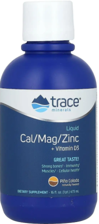 Жидкий кальций магний цинк для костей Trace Minerals Research Cal/Mag/Zinc 473 мл Пина Колада Киев