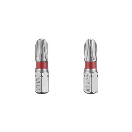 Комплект викруткових насадок, PH3, 1/4"×25 мм, S2, 2 од., STORM Львів