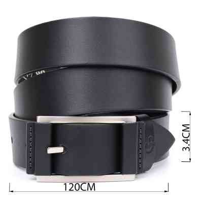 Ремень Grande Pelle Брючный кожаный с квадратной пряжкой Черный (11679) Винница