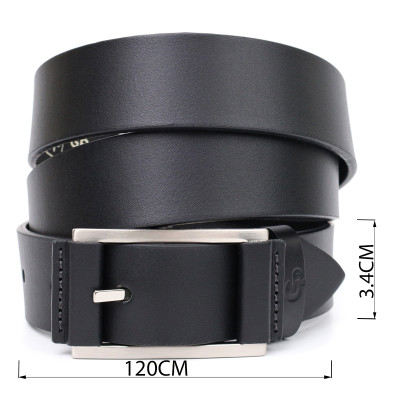 Ремень Grande Pelle Брючный кожаный с квадратной пряжкой Черный (11679) Винница - изображение 5