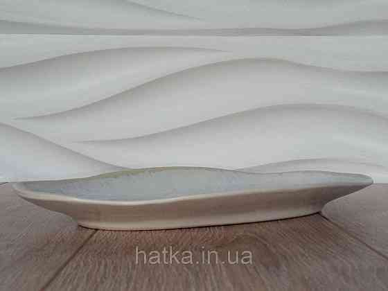 Блюдо овальне Olens "Вайт-стоун" 29х16,5х2,5 см біле із сіро-корич. вкрапленнями для дому та ресторану Київ