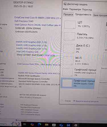 Ноутбук DEll Precision 5540 i9-9880H/ 32/512Gb. 4K Touch IPS 15.6