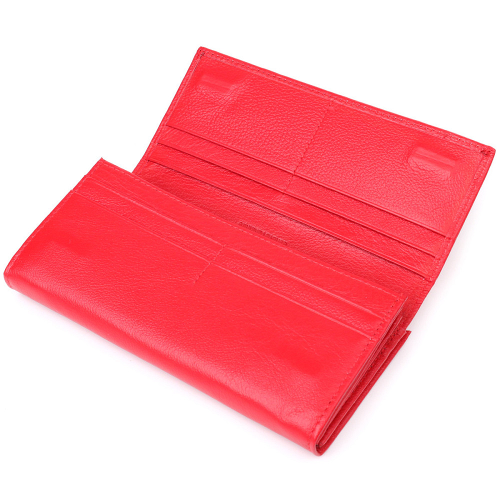 Красивий гаманець для жінок з монетницею із натуральної шкіри ST Leather 23105 Червоний Київ - фото 5