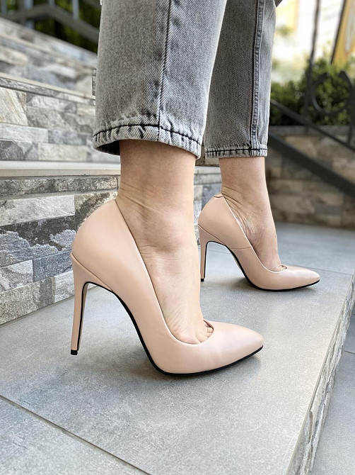 Туфлі жіночі M-LUX пудра натуральна шкіра каблук 10 см (91020) Коломыя - изображение 5