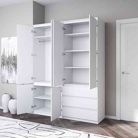 Шафа для одягу VAYS, зі штангою та полицями, комплект з 2 шаф R10+R16 Венге Темний Львів