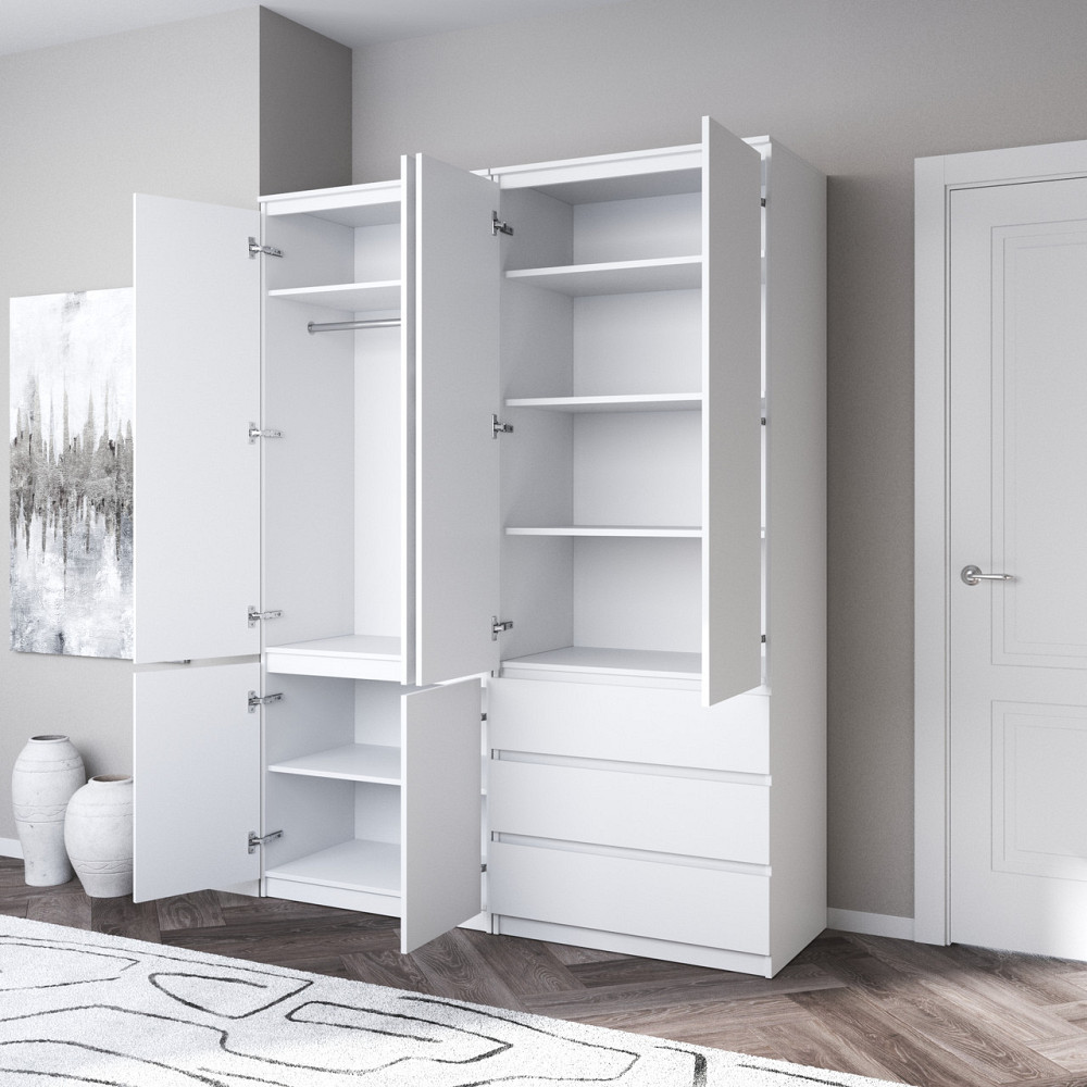 Шкаф для одежды VAYS, со штангой и полками, комплект из 2 шкафов R10+R16 Венге Темный Львов - изображение 2