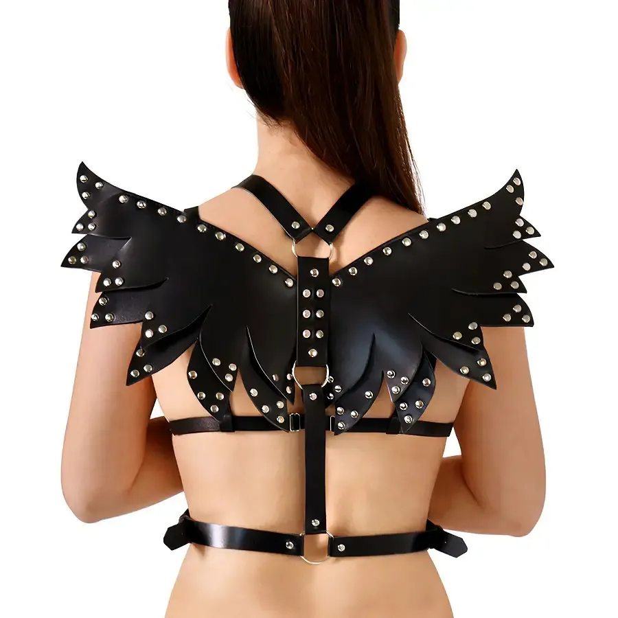 Жіноча портупея Art of Sex - Wings чорна L-2XL, екошкіра Львов - изображение 1