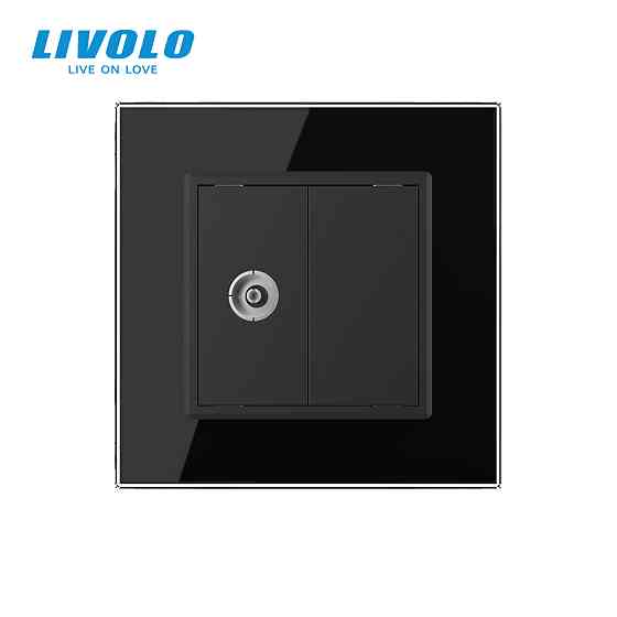 LIVOLO Розетка телевізійна LIVOLO чорна матова скло Коломыя