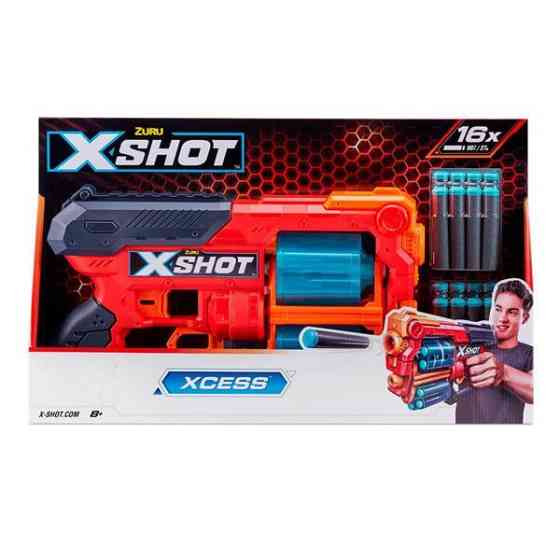 Швидкострільний бластер X-Shot Red Excel Xcess TK-12 із 16 патронами (36436R) Харків