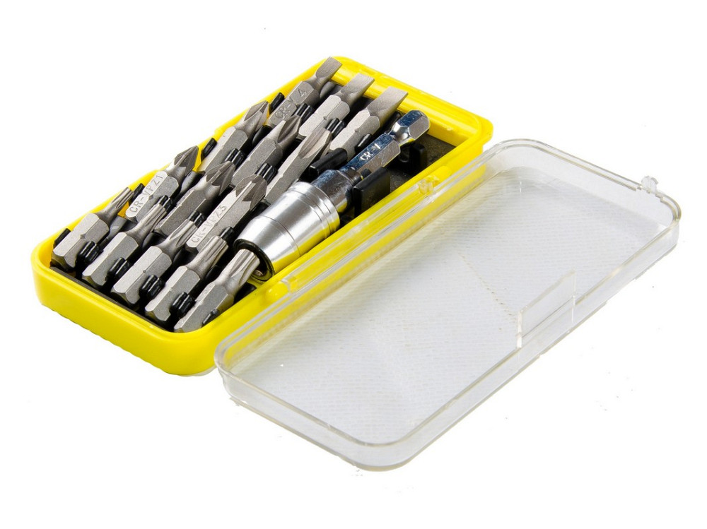MASTERTOOL Набір викруткових насадок MASTERTOOL CrV 15 шт 25 мм ¼" з тримачем 40-0382 Киев - изображение 1