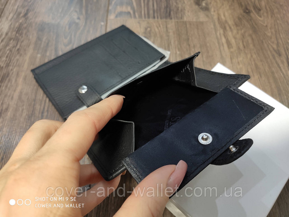 Мужское черное кожаное портмоне с отделением для документов ST Leather 101 Киев - изображение 4