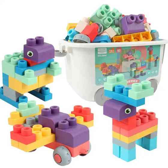 Мягкий силиконовый конструктор для детей Soft rubber building blocks 80 шт Киев