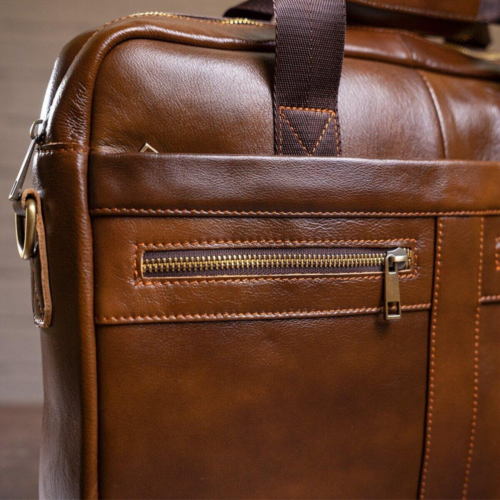 Сумка чоловіча Vintage 14626 шкіряна Коричнева Київ - фото 8