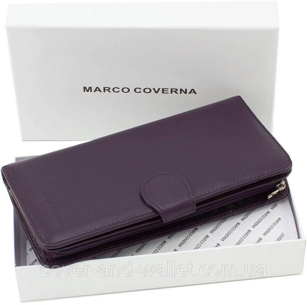 Красивый кожаный женский кошелек фиолетового цвета Marco Coverna MC031-950 Киев - изображение 2