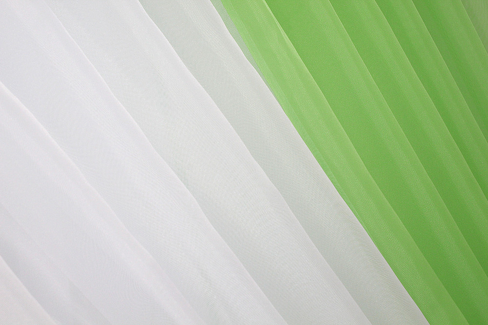 Кухонні шторки VR-Textil № 096к з підв'язками салатовий з білим 400х170 см (50-846) Київ - фото 5