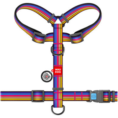Шлея для собак WAUDOG Nylon з QR паспортом анатомічна H-подібна "Лінія 1" L (5567) Вінниця - фото 2