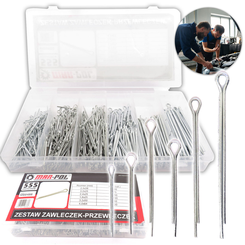 Шплинты для механических соединений 555 шт в кейсе Mar-Pol (M66488) Нововолынск - изображение 1