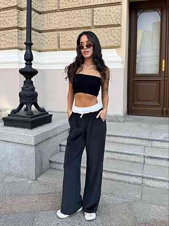 Жіночі повсякденні штани вільного крою турецький королівський велюр Чорний, 46/48 Одеса