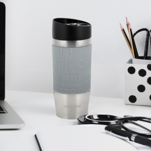 Термочашка 280мл з TPR вставкою нержавіюча сталь (ментол.,блакитний,ліловий,сірий) Kamille 2152 Житомир - фото 14