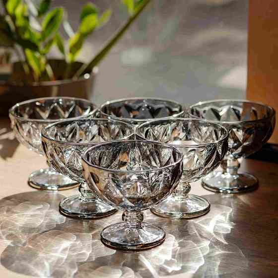 Набір креманок Fractal 6 штук по 300 мл HP-19-271 прозора креманка для десертів йогуртів морозива Коломия