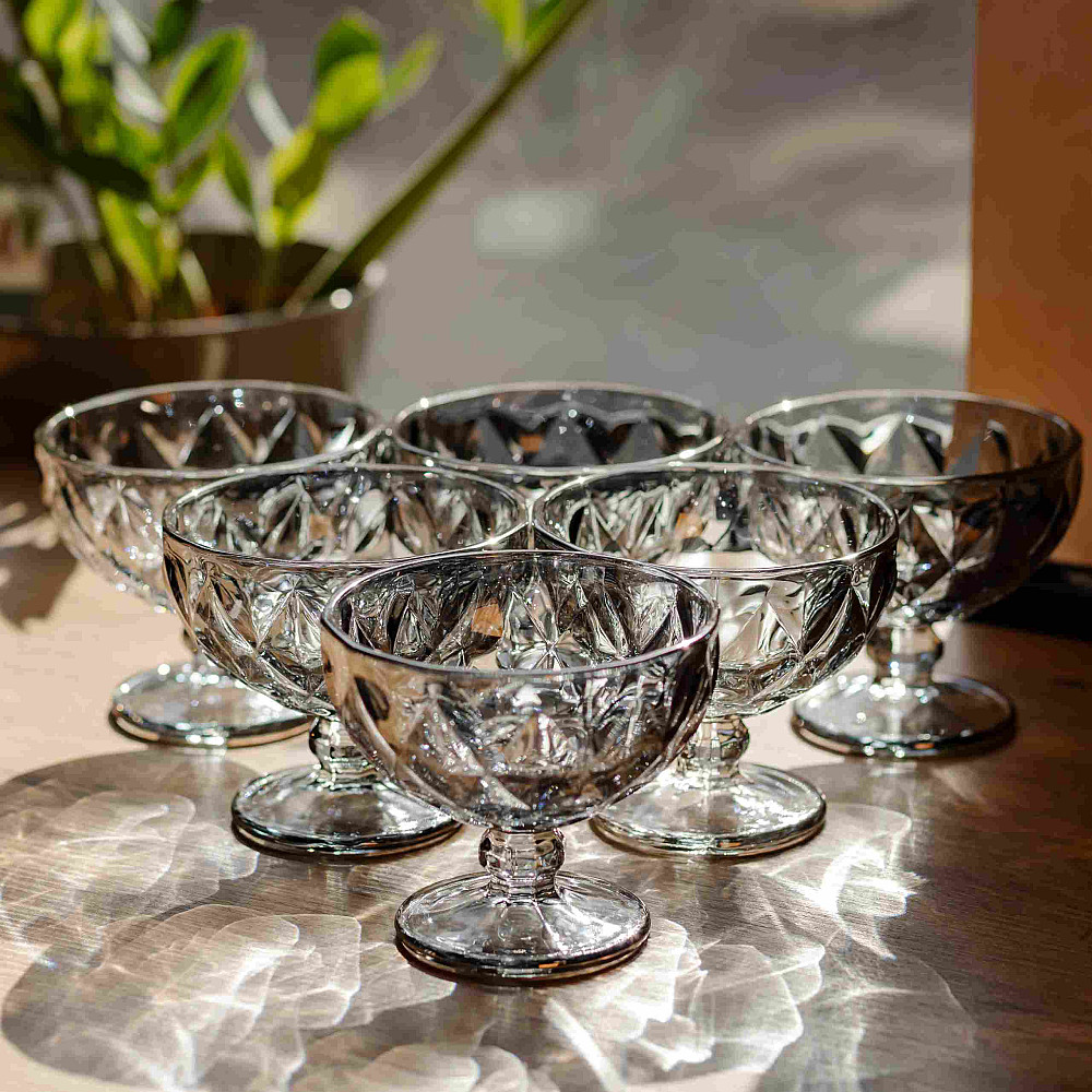 Набір креманок Fractal 6 штук по 300 мл HP-19-271 прозора креманка для десертів йогуртів морозива Коломия - фото 2