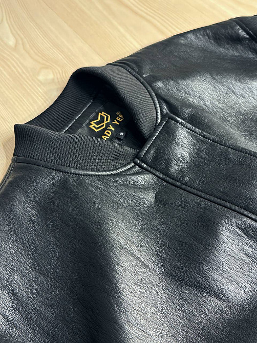 Куртка женская Lady Yep 10048 бомбер из экокожи оверсайз черная, черный, M Киев - изображение 4