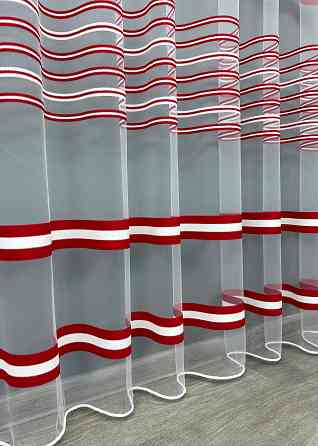 Тюль фатин смуги Колір червоний з білим 1774т Київ