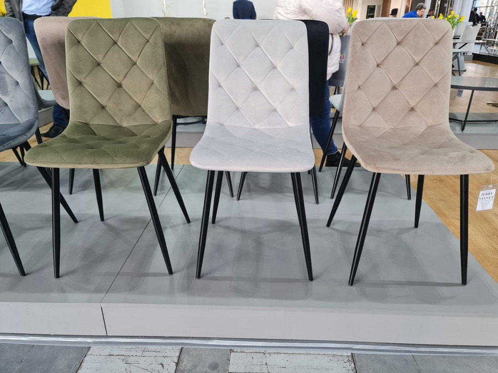 Стілець JERRY VELVET чорний каркас/сірий BL.14 Київ - фото 4