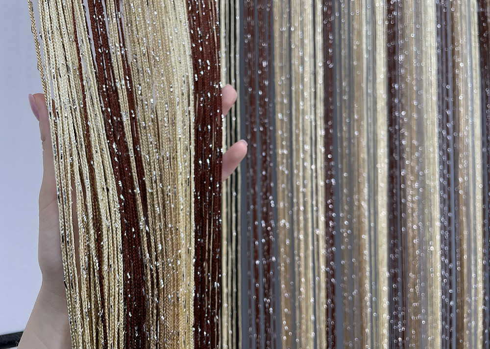 Шторы-нити с люрексом Венге с ореховым и молочным 300х300см 1 шт (61-078) Киев - изображение 6