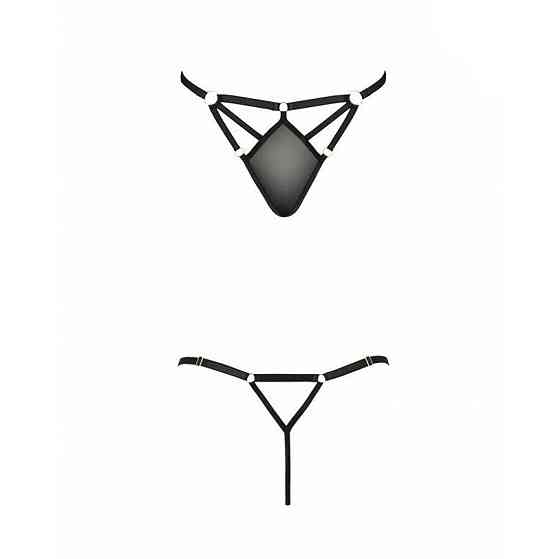 Стринги из стреп Passion Exclusive MEGGY THONG L/XL, black Sex Aura Киев