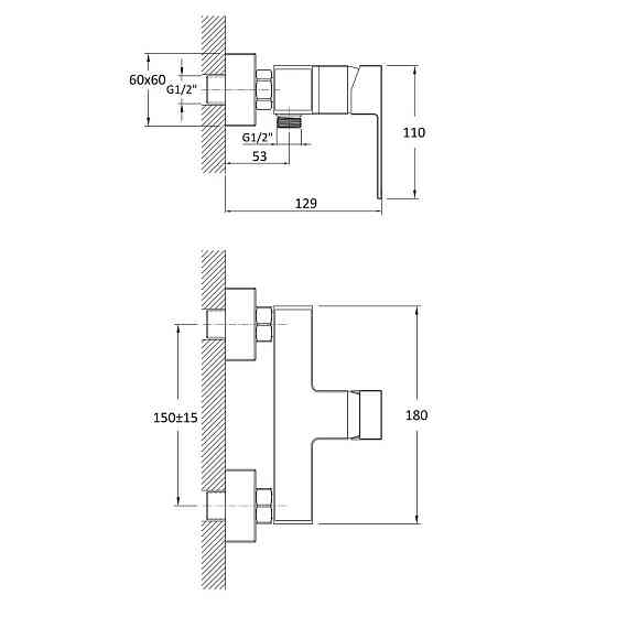 Змішувач для душу RJ ROD з душовим гарнітуром (RBZ091-5) Київ