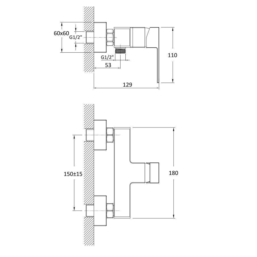 Змішувач для душу RJ ROD з душовим гарнітуром (RBZ091-5) Київ - фото 2