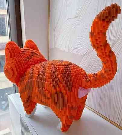 Дитячий конструктор Оранжевий КОТ 9890 блоків котик. Харків