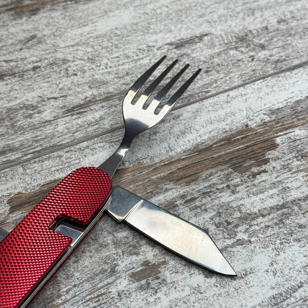 Туристический набор столовых приборов 6 в 1, складной нож, ложка, вилка, открывалка, штопор, походный комплект Киев - изображение 2