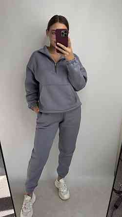 Флісовий спортивний костюм із блискавкою Сірий M-L Харків