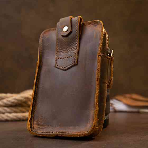 Сумка чоловіча на пояс Коричнева (Vintage) Київ