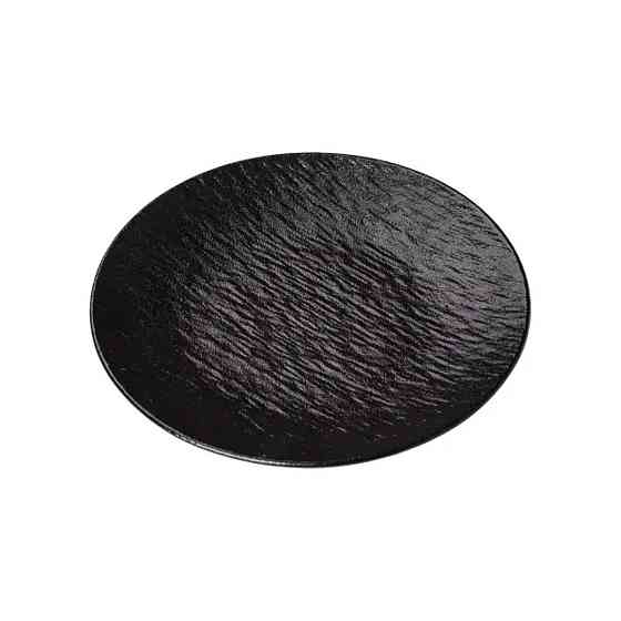 Чорна фарфоровая десертна тарілка 20 см Київ